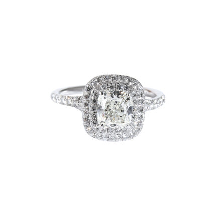 Tiffany Platinum 1.15ct Cushion Diamond Soleste Ring For Sale